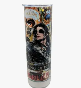 Michael Jackson Bluetooth Speaker Tumbler 20oz Double Vacuum Insulated Music Tumbler for Hot & Cold Drinks