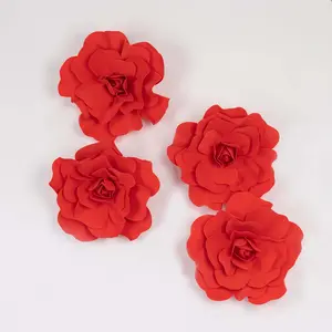 4 Pack 16" Large Red Real Touch Artificial Foam DIY Craft Roses
