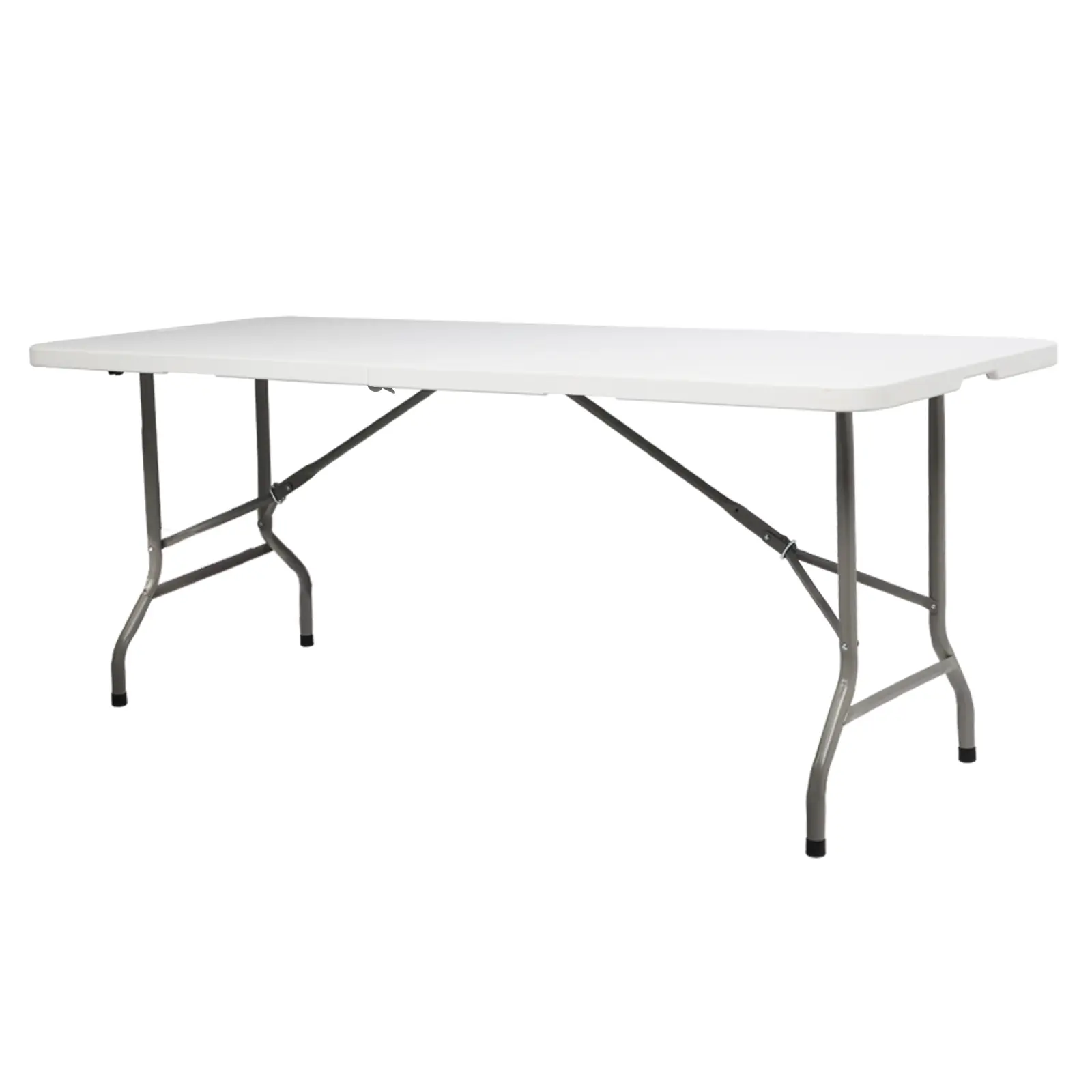 6FT Outdoor Folding Picnic Table with Benches, Portable Camping Dining Table for Backyard BBQ, Heavy Duty HDPE Steel Frame Foldable Table for Parties