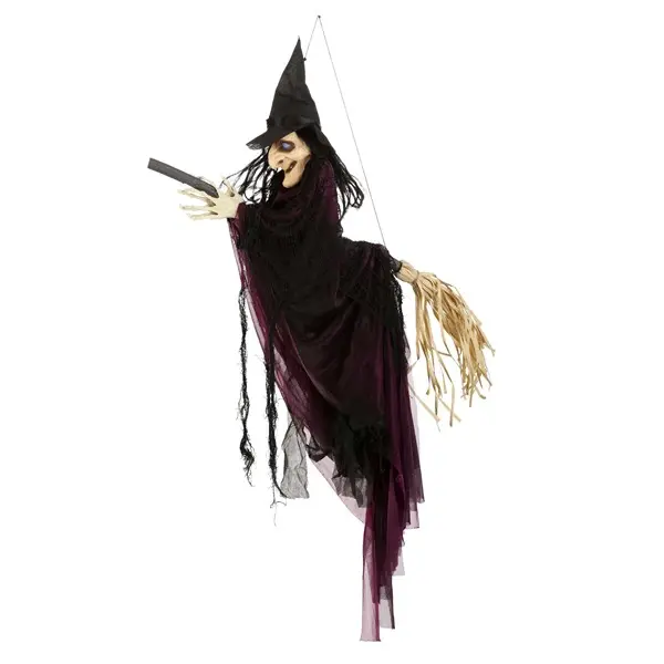 Flying Witch on Broom with Lights & Voice