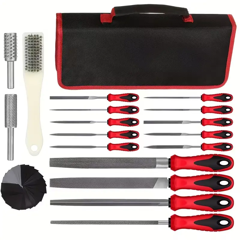 Multi-Spec File Tool Set – Diamond Files for Hard Materials, Steel Files for Metal and Wood, Storage Case for Portability