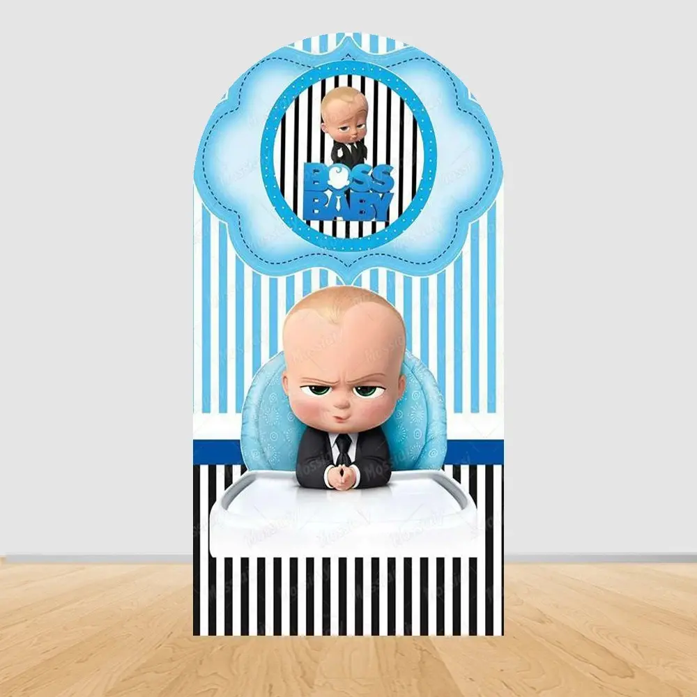 Baby Boss Theme Arch Backdrop Cover Boy's Birthday Party Decor Baby Shower Photo Photography Background Photocall Studio Shoots