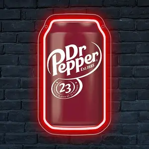 Pepper Drink Neon Sign Dimmable Led Pepper Light for Wall Decor, Soda Decor Neon Signs for Business Man Cave, Bar, Shop, Bedroom, Pepper Gifts for Christmas, Birthday