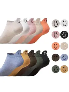 10 Pairs Cute Women's Embroidered Socks, Cotton, Breathable, Soft, Elastic, Low-Cut, Gentle Colors, Casual Wear, Maternity, Wedding Dress, Embroidered Design