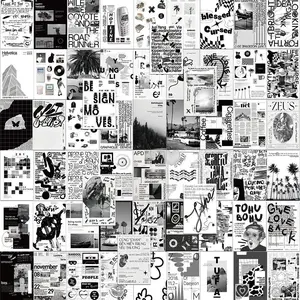 Black and White Series Graffiti Stickers, 60pcs Waterproof Decorative Stickers, DIY Creative Toys, Modern Creative Decoration Stickers, Party Favor, Gifts for Boys Girls, Sticker Packs