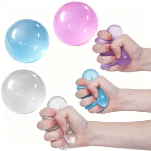 3pcs Soft Mochi Fidget Toys, Transparent Coconut Oil Candy Squeeze Stress Relief Toy, Fun Adult Gift, Plush Sensory Playset