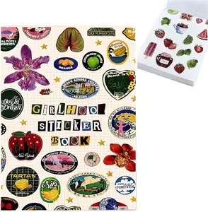 Cute Vintage-Style Girlhood Sticker Book Includes 1260+ Retro-Style Stickers,Cute Illustration Stickers,DIY Scrapbook Supplies, Scrapbooking stickers, Sticker Notepad, Sticker Album for Stamp Collectors, Gift for Friends and Family