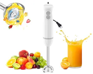 Bonsenkitchen Hand Blender, Immersion Blender with 2 Mixing Speed, Electric Portable Handheld Stick Mixer with Stainless Steel Blades for Soup, Smoothie, Puree, Baby Food, White