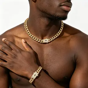 Cuban bracelet and necklace set
