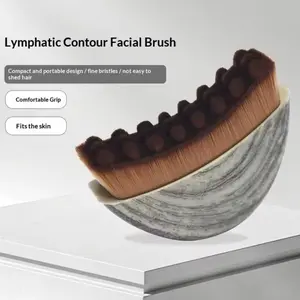 Ergonomic Wooden Face Massage Brush