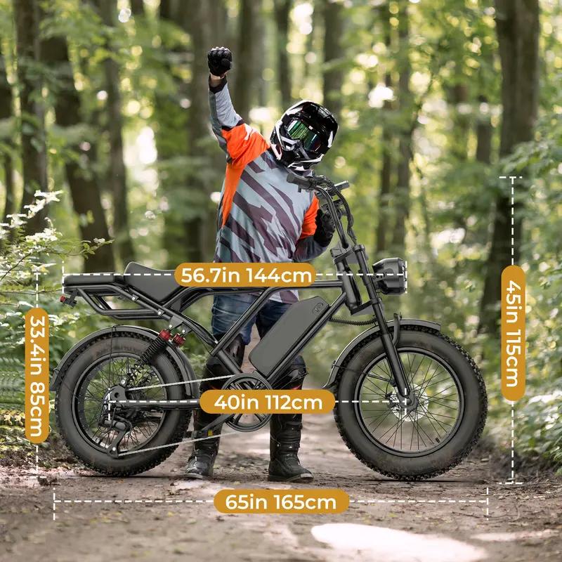 Qlaway BK20 Electric ebike | Peak Power 1500W | Full Suspension | Top Speed 31 MPH | Range 40-70 Miles | 48V 18Ah Removable Battery | 2-Seater Design | LED Headlights | 20-Inch All-Terrain Fat Tires | UL 2849 Certified ebike