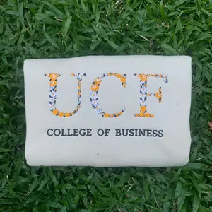 UCF – College Of Business Floral Embroidered Sweatshirt, Floral Letter Embroidered T-Shirt, Flower College Shirt, High School Shirt, Graduation Gift