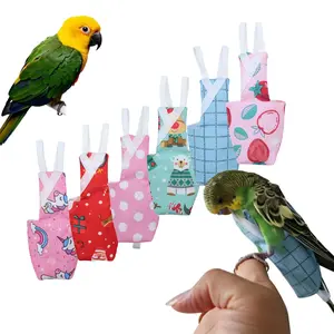 Bird Diapers for Parrots 3 Pack, Adjustable Flight Suit Liner for African Grey Cockatiel Conure, Washable Bird Pants to Catch Droppings, Small to Medium Parrot Clothing