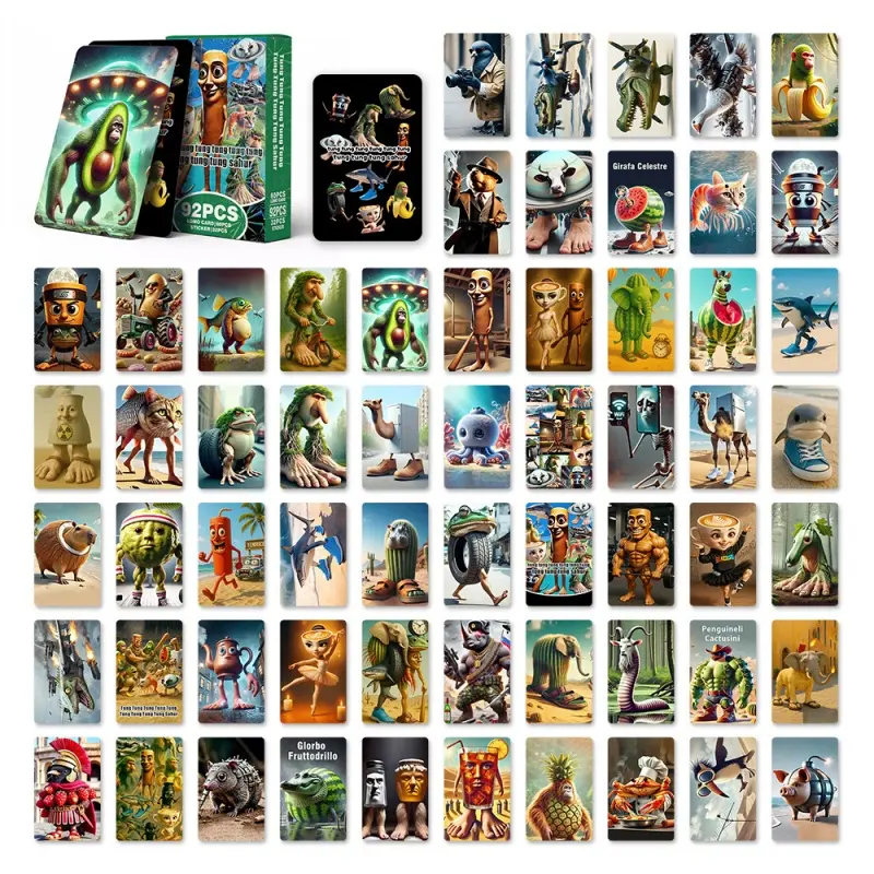 92 Pcs Anime Style Battle Collection Cards, Glossy Laser Flashcards, Assorted Card Sets, Card Collectibles, Card Pack, Collectible Pack, Perfect Gift for Animation Lovers, International Mythology Themed