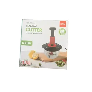Speedy Manual Vegetable Cutter 1.5L - Sharp Stainless Steel Blades, Dishwasher Safe, Compact Design, Ideal for Chopping Vegetables, Onions, Garlic, and More