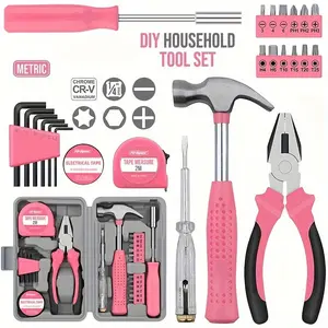 Premium Home Repair Tool Kit, Compact Manual Tool Set Includes Hammer, Pliers, Wrench, Screwdrivers and More, Ideal for Daily Tasks & Emergency Auto Repair, Neat Tool Storage, Tool Box, No Battery Required