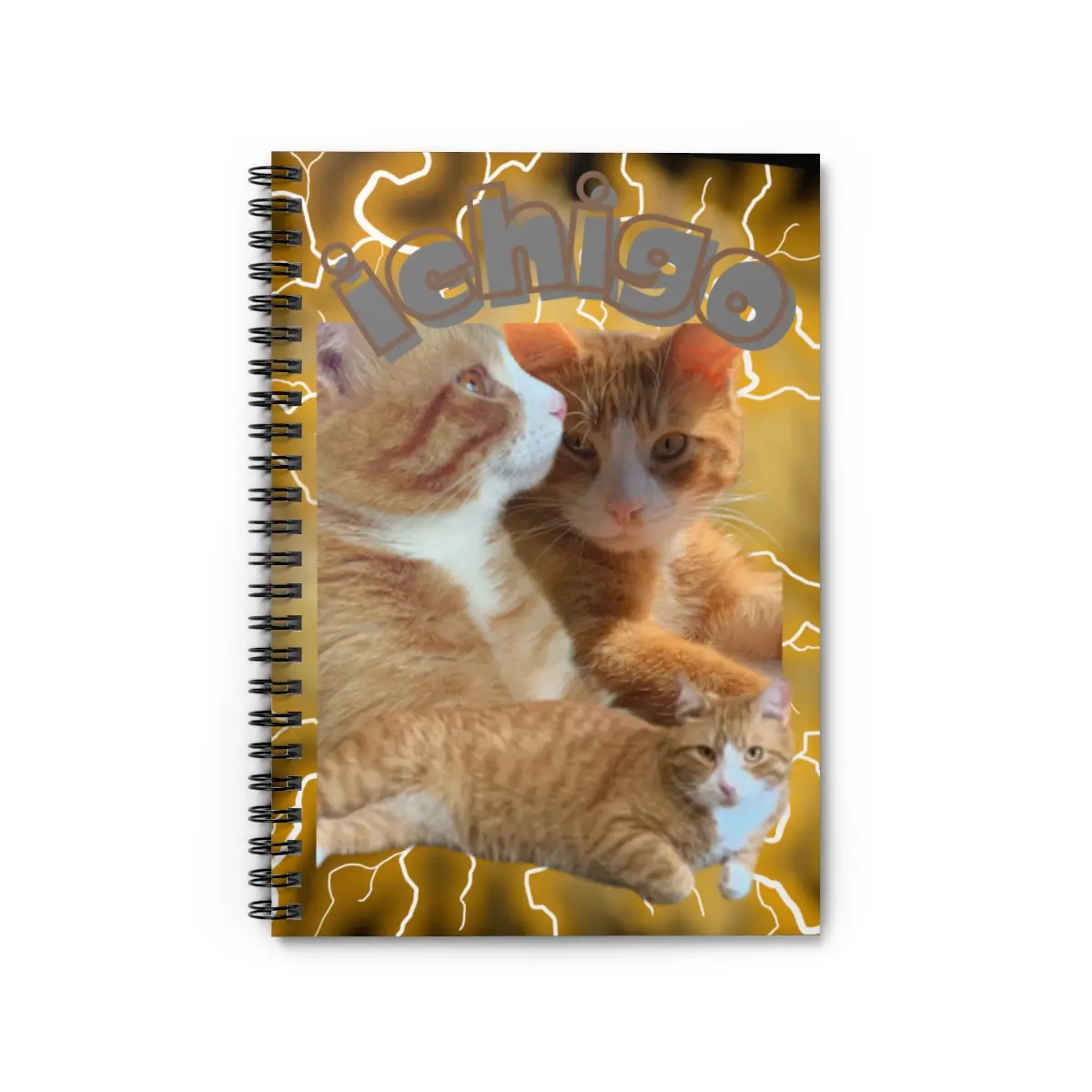 90's Cat Spiral Notebook - Ruled Line, Cat Lover Gift, Retro Journal, Kawaii Stationery, Back to School Notebook