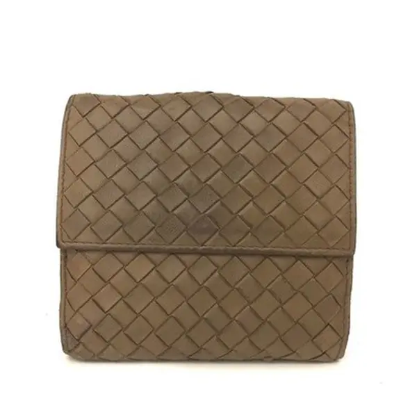 Pre-owned BOTTEGA VENETA Other Other Intrecciato Lambskin Bifold Wallet Brown 12721124238/755160