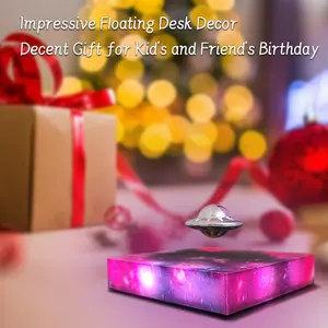 Magnetic Levitating UFO Lamp – Floating UFO LED Night Light, 360° Rotating Colorful Light for Bedroom Gaming Room Decor, Cool Tech Gifts for Men Boys
