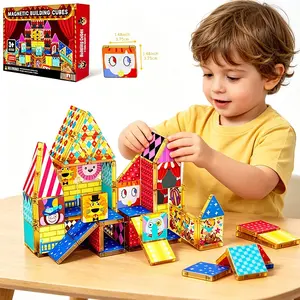 Magnetic Tile Toys, Circus Building Set, Stem Educational Blocks, Creativity & Motor Skills, Birthday & Christmas Gift for Kids