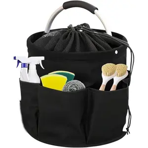 Drawstring Picnic Basket Portable Foldable Storage Wash Bag Oxford Cloth Outdoor Camping Travel Storage Beach Basket