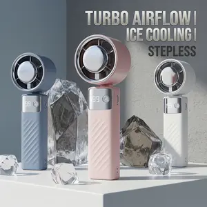 Portable Turbo Handheld Fan  USB Rechargeable Mini Fan with Digital Display • Adjustable Speed • Personal Cooling for Travel & Outdoor