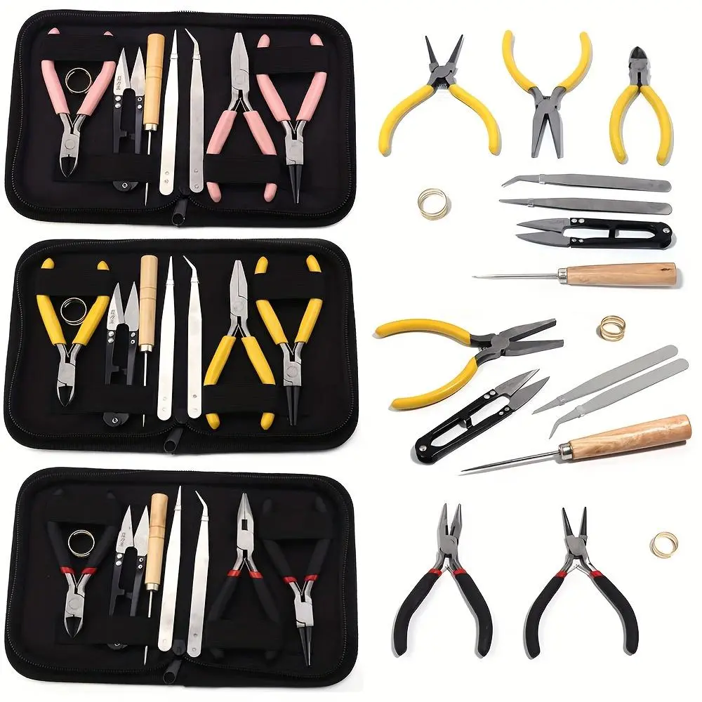 DIY Jewelry Making Tool Set 5pcs/6pcs/8pcs Handmade Pliers, Scissor, Tweezers, Jump Ring Opener, Suitable For Jewelry Handmade Pracise And Convenient Beading Making Jewelry Making Supplies