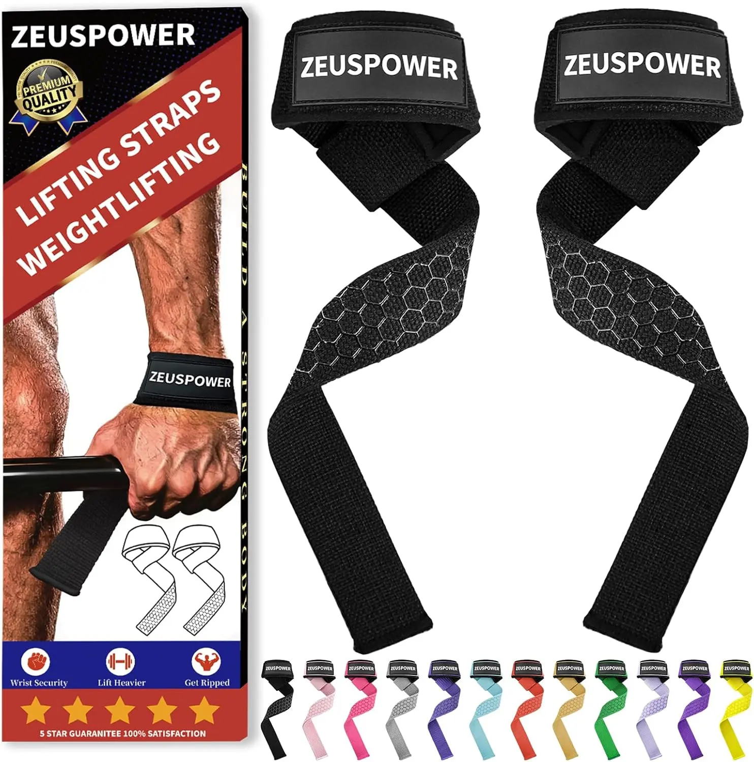 Lifting Straps Wrist Straps for Weightlifting Gym Straps Weight Lifting Deadlift Workout Women Men Dumbbell Straps for Hand RDL Strap Exercise Straps Dead Lift Cotton Neoprene Padded