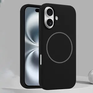 Magsafe Magnetic Liquid Silicone Simple Solid Color Soft Sticky Skin Feeling Shockproof Phone Case for Apple iPhone 17Pro Max 17Air 16Pro Max 15 14Plus 13 12Pro Max Shockproof Case for Men and Women