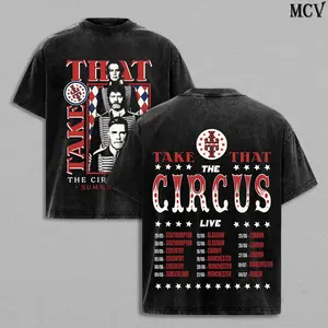 Take That Band Tee Washed – The Circus Live Summer Tour 2026 Vintage Heavy Cotton Oversize Unisex Pop Rock Boy Band Graphic T-Shirt, Take That Hoodie & Sweatshirt Retro UK Music Streetwear Concert Tour Fan Merch Collector Top for Men and Women Fans
