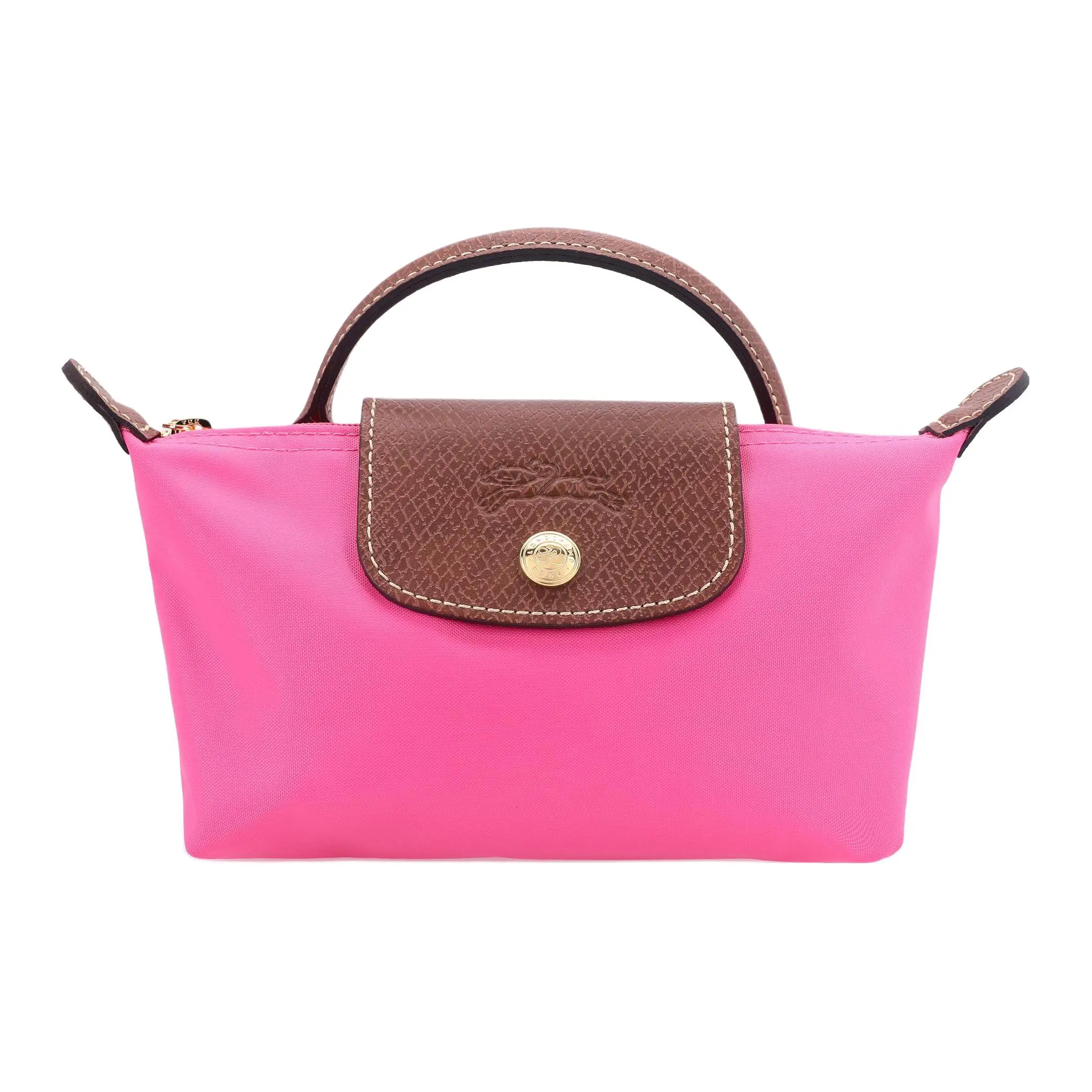 Women's Longchamp Le Pliage 17 Valentine's Day Edition Handbag - Recycled Canvas, Leather Trim, Foldable, Handheld Tote with Snapbutton Closure, Candy Pink (Handbags for Women)