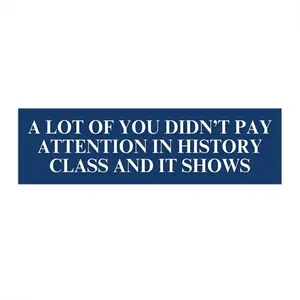 Didn't Pay Attention In History Class Car Magnet or Bumper Sticker, Anti MAGA Trump, Progressive Liberal Feminist, Political Leftist Decal