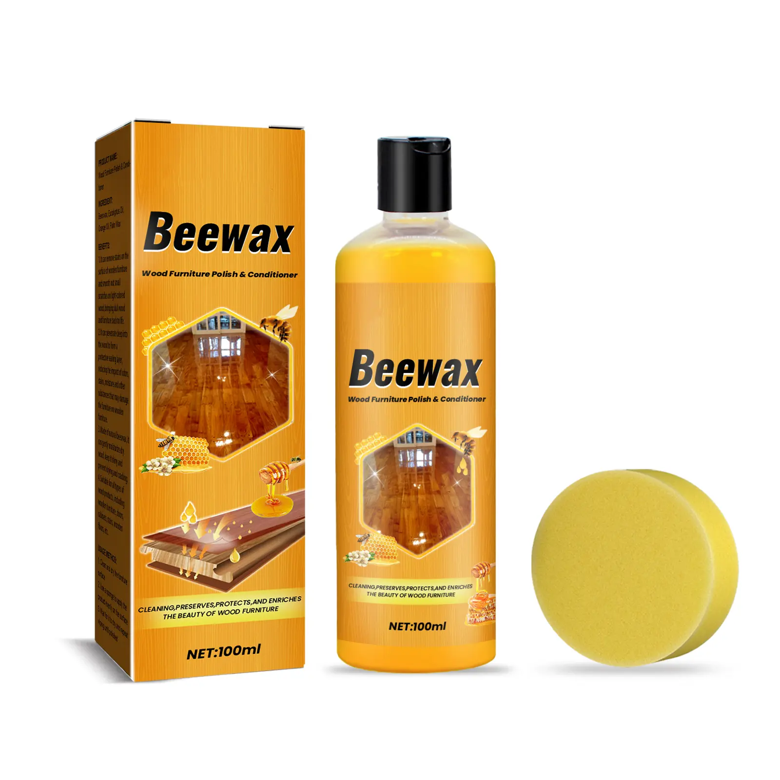 Wood Surface Cleaner & Furniture Care Solution - Stain Removal, Dulls Hardwood Revival, Light Scuff Minimizer for Wooden Floors, Cabinets, Tables
