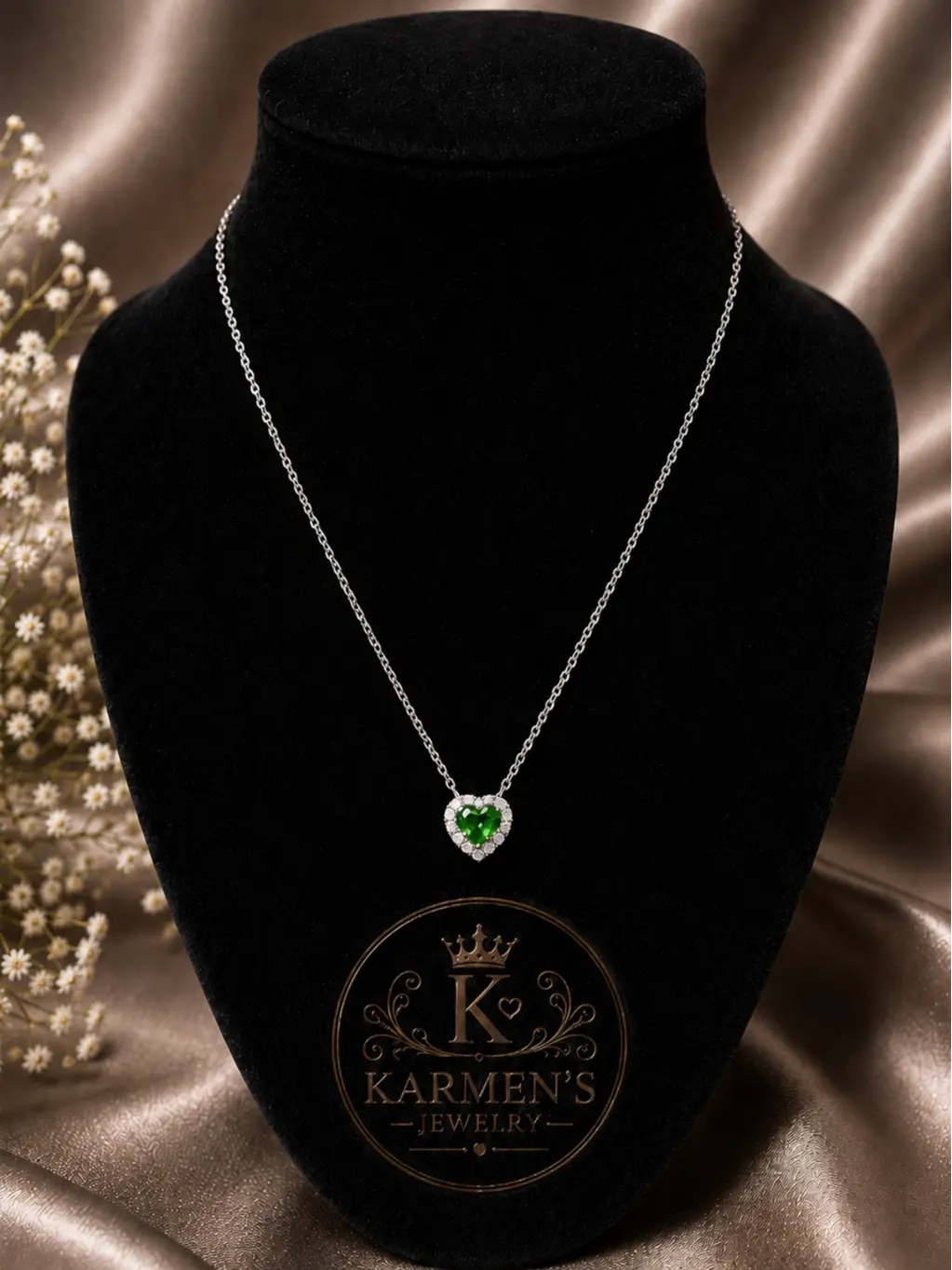 Women's 925 Silver Heart Shaped Necklace - Dainty Mint Green Pendant, Modern Elegant Layering Chain, Daily Wear Versatile Accessory, Plain Silver Necklaces & Pendants for Gifting, Jewelry Silver Necklaces & Pendants