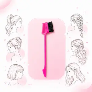 3-in-1 Edge Control Brush & Brow Comb-Dual-Ended Styling Tool for Edges, Brows, Lashes & Hair Parting