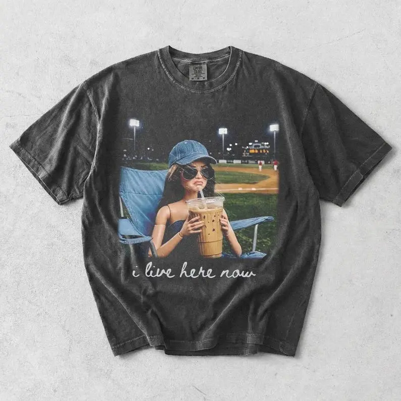 Retro I Live Here Now Comfort Colors Shirt, Doll Funny Ballfield Dark Shirt, Baseball Barbie Tshirt