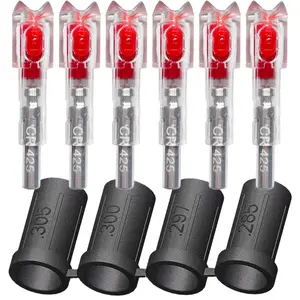 JianZD Universal Fit Lighted Nocks for Bolts External ON/OFF Day & Night Visibility 48 Hours Battery Life 6 Pack for Hunting 3D Archery Target Practice