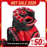UNIHIMAL Pro Polyester Golf Cart Bag for Adults - 14-Way Silent Locking Mechanism Top Dividers, Cooler, Rain Cover, Apparel Pocket (Keeps Tidy), Adjustable Straps, Secure Fit Handle, Sturdy Plastic Base, Golf Accessory