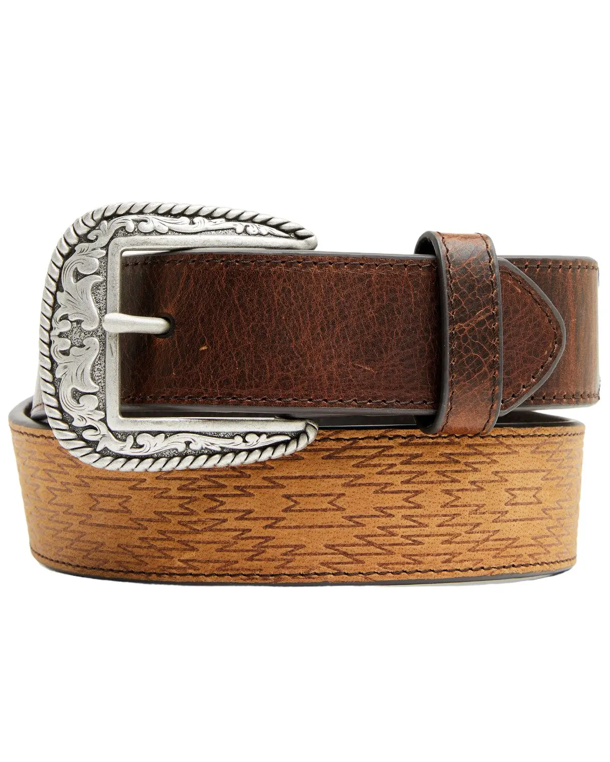 Rank 45 Men's 45&Reg; Men'S Holt Southwestern Embossed Leather Belt - Rmasp24bt3-Dkbn