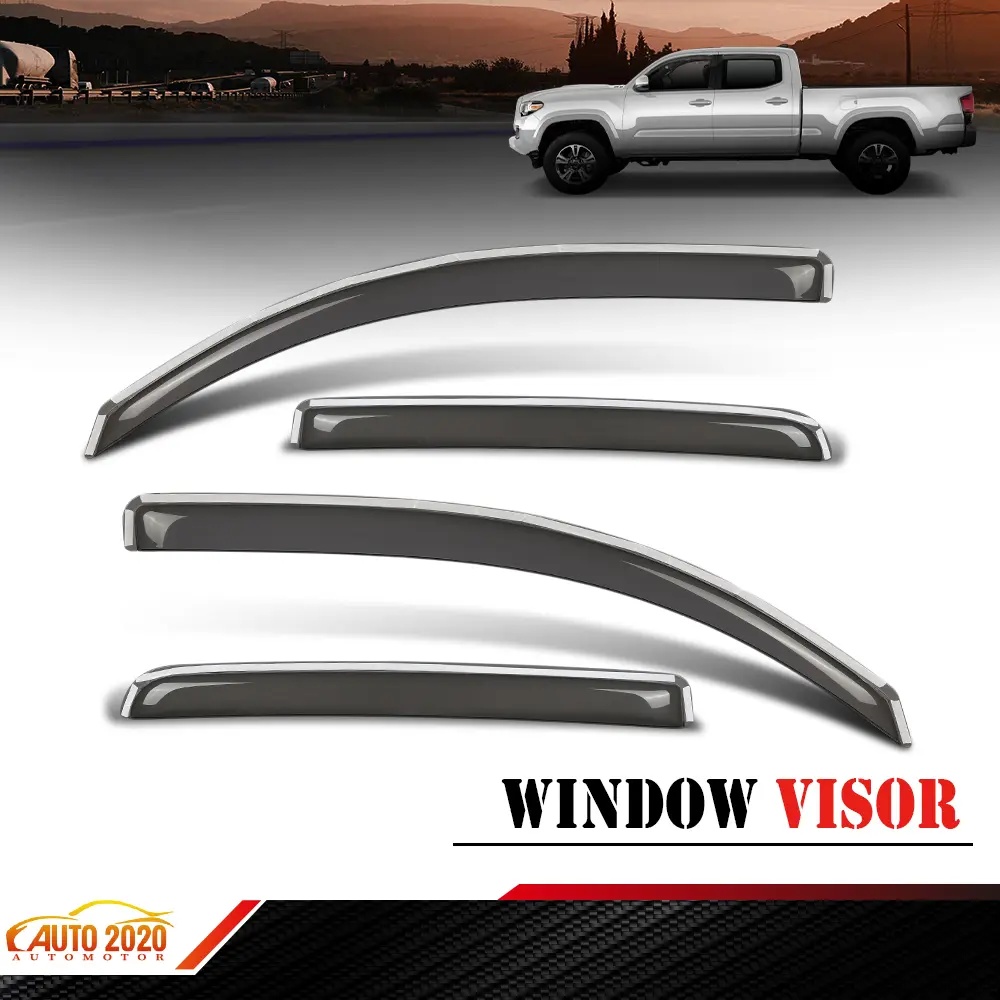 In-Channel Window Visors Guard Fit For 16-23 Toyota Tacoma Double Cab 4PCS