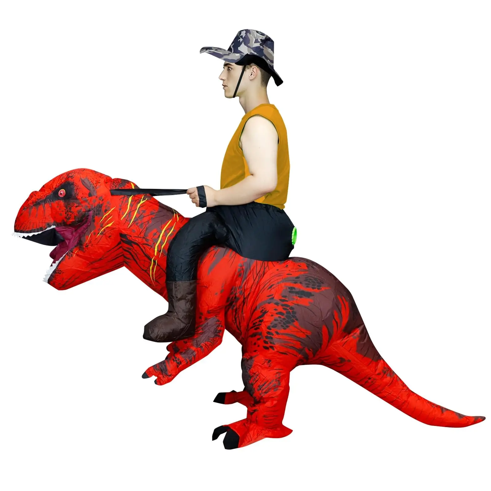 Inflatable Dinosaur Costumes for Adults, T-Rex Ride on Halloween Costume, Funny Dino Blow Up Costume, Party Cosplay, Perfect for Parties and Events