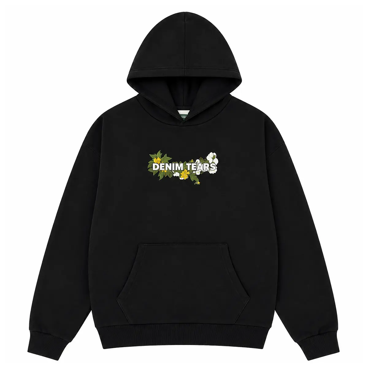 (100% Authentic) Denim Tears Floral Logo Hoodie (SS26) Black