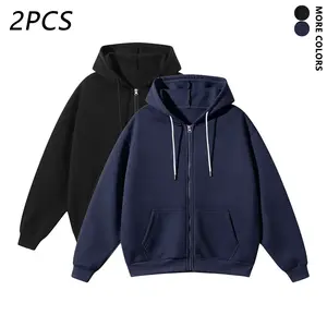 2-packLightweight Hoodie Men'S Zip Up Hooded Sweatshirt, Slim Fit Thin Jacket for Daily Commute And Business Casual Wear