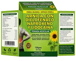 Arnica Pomada Muscular 125g - Herbal Massage Balm with Diclofenac Naproxen & Lidocaine - Non-Greasy Formula for Bruises Arthritis Pain Relief - Natural Treatment for Full Body Care