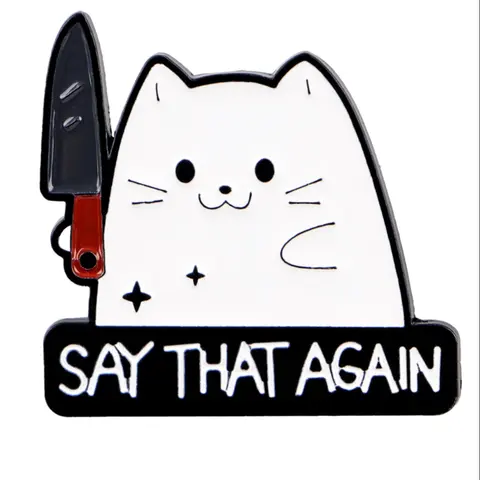 Cute Cat Cartoon Design Pins, Brooch Pin, Fashion Accessories for Briefcases, Hats, Jackets, Unisex, All Seasons