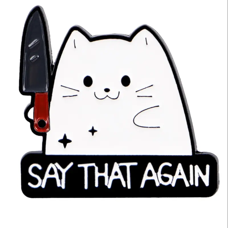 Cute Cat Cartoon Design Pins, Brooch Pin, Fashion Accessories for Briefcases, Hats, Jackets, Unisex, All Seasons