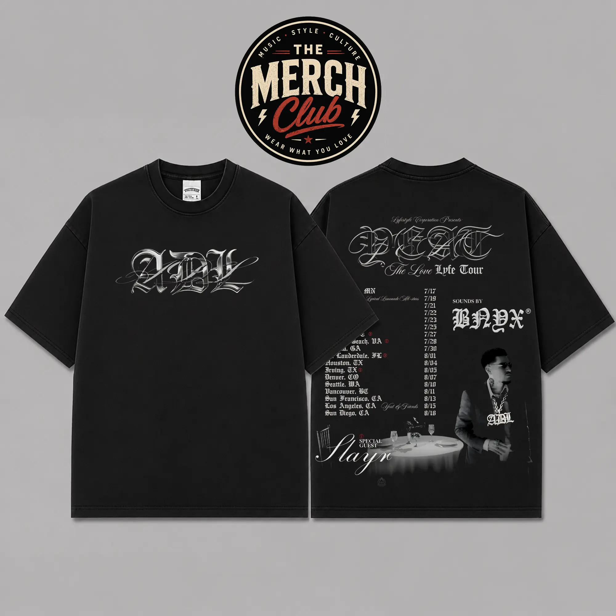 ADL The Love Lyfe Tour Graphic Premium Cotton T-Shirt, Chrome Gothic Music Fan Tee, Black Tour Dates Concert Shirt, Hip-Hop Streetwear Graphic Tee, Oversized Unisex Merch Top, Gift for ADL Fans
