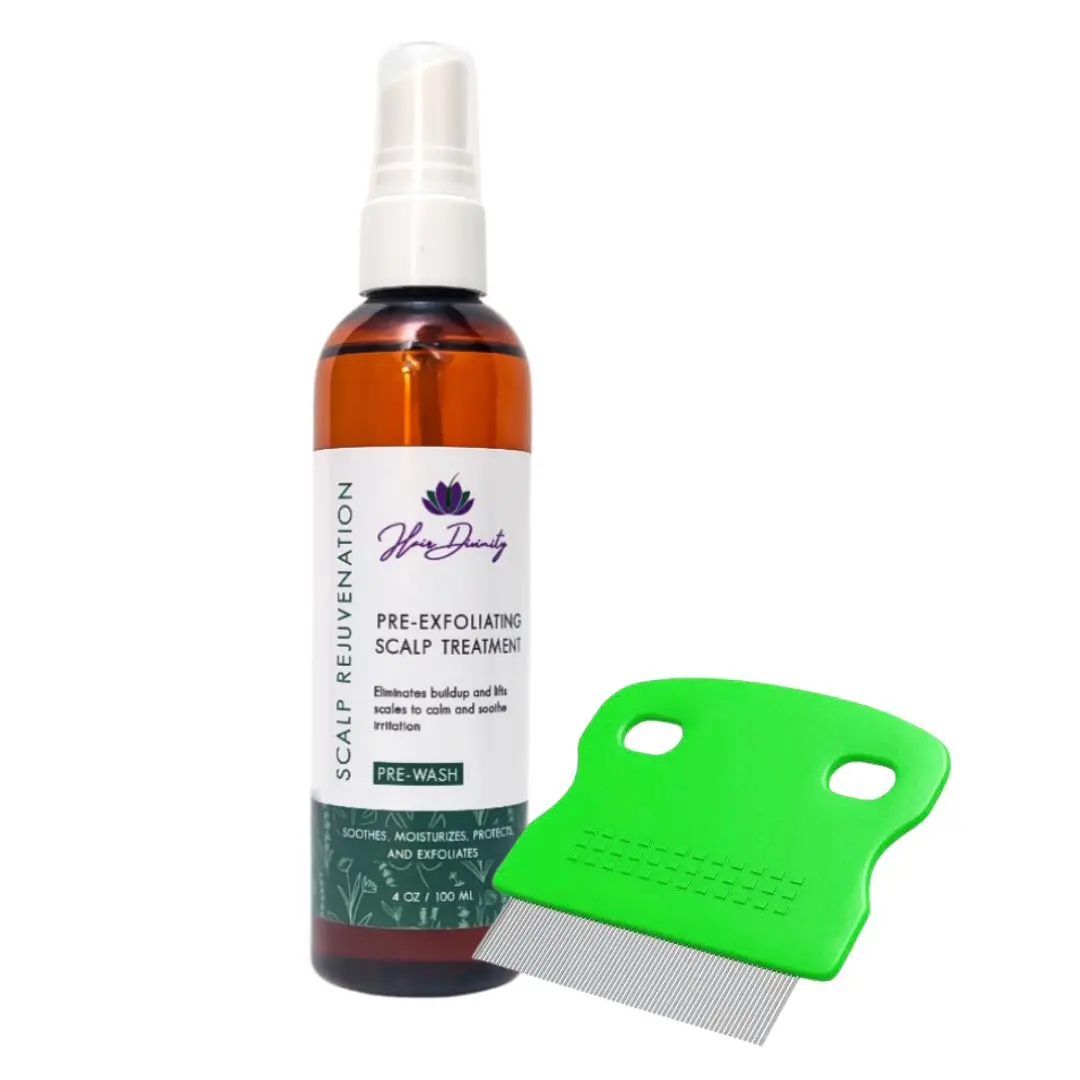 Pre-Exfoliating Scalp Treatment + Exfoliating Comb Plant Extract Haircare Rosemary Hair Tonic