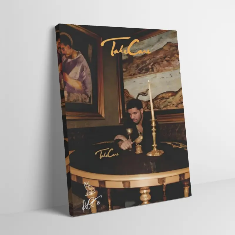 Drake Take Care Album Black Flash Style Wall Flag Canvas Painting Fans Mid-century Modern Aesthetic Home Decor Art Work For Wall Decor Hip Hop Rap Music Print Poster Wall Prints