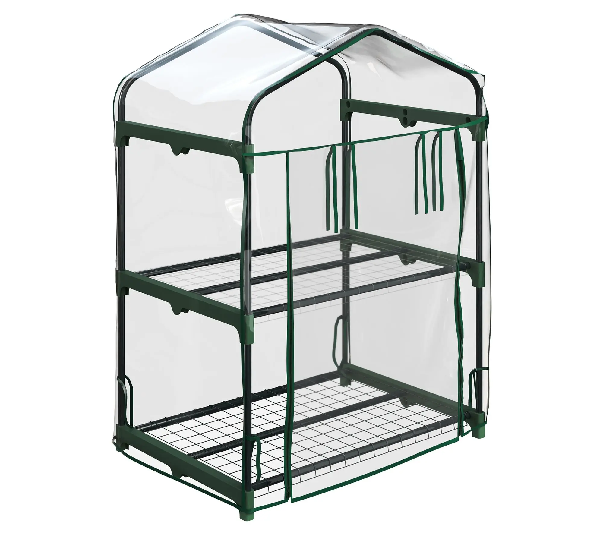 Home-Complete 2-Tier Mini Greenhouse Portable w ith Steel Fram Home-Complete 2-Tier Mini Greenhouse Portable w ith Steel Fram